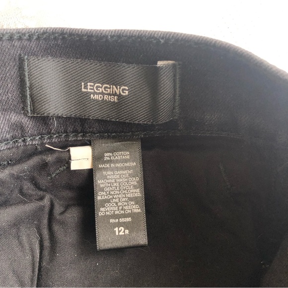 Express Jeans Black Ripped Jeans Denim Pants Women’s Size 12R Mid-Rise Leggings - Picture 7 of 16